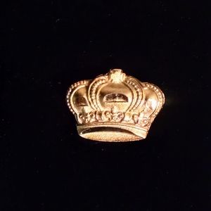 Tie Tack Lapel Pin Gold Tone Crown Shape